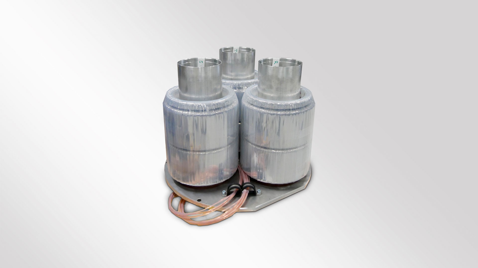 A cylindrical transformer used for gas-insulated switchgear